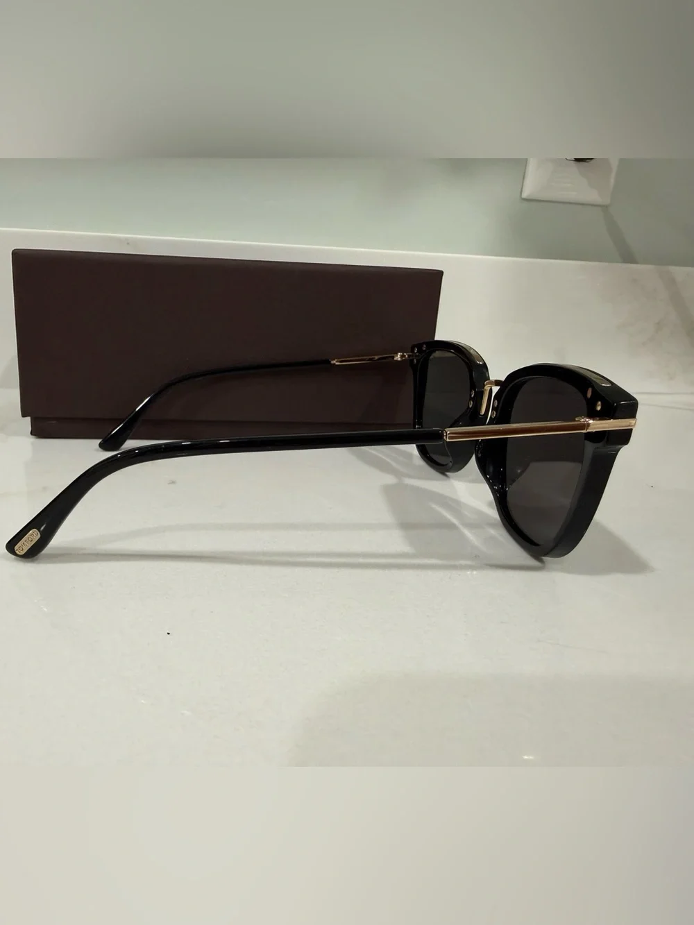 Authentic Tom Ford Black Sunglasses with Gold Accents